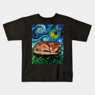 Sleepy Abyssinian Night Kids T-Shirt